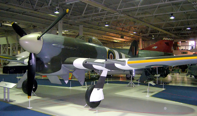 Hawker Typhoon MN235 on display at the Royal Air Force Museum, the only intact Typhoon remaining today (Dapi89)
